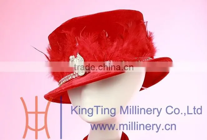2015 red lady fashion cloche hat