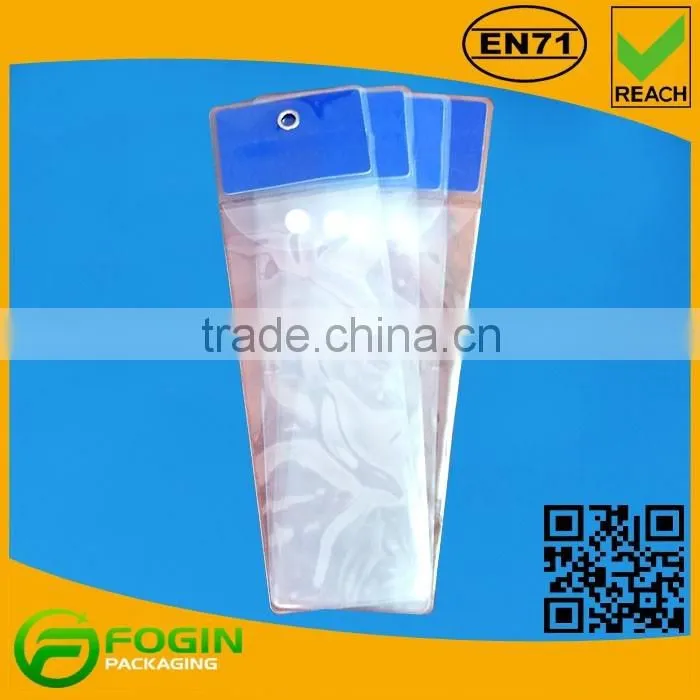wholesale custom clear poly bag with header