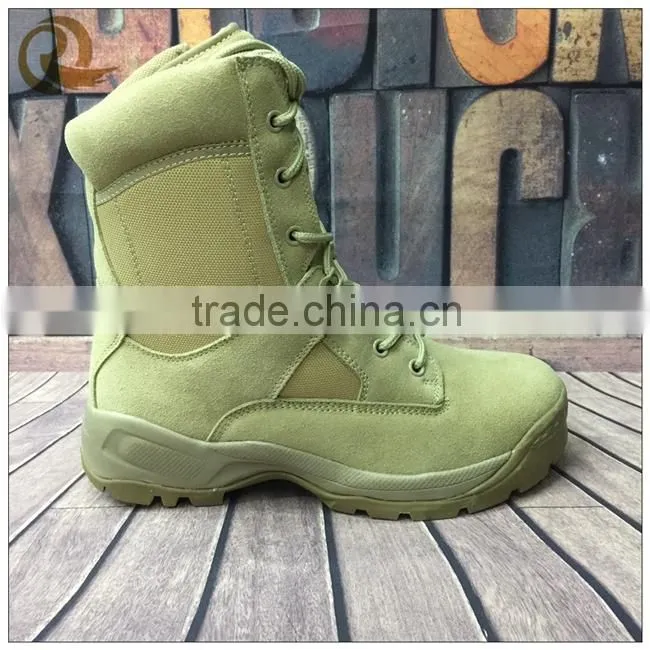 Factory direct sale hkaki leather desert combat tactical boots military with zipper