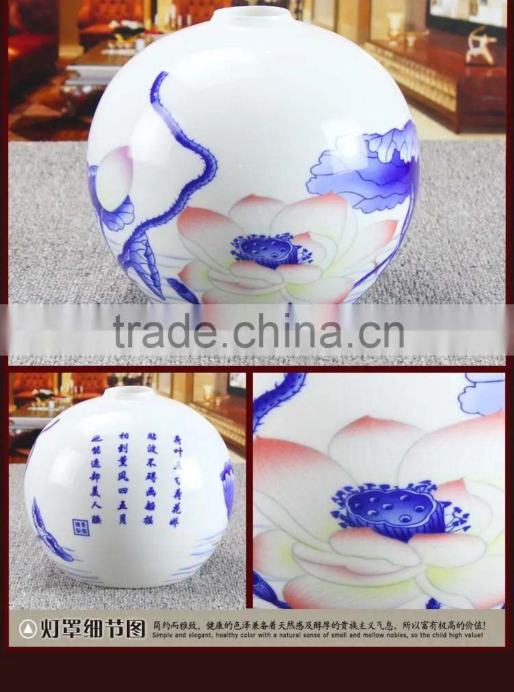 Modern decorative ceiling lamp, ceramic carved wood ceiling light