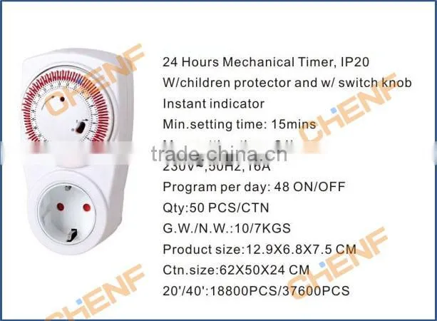 Cheaper Price Smart Home AC180-250V European standard mechanical timer socket