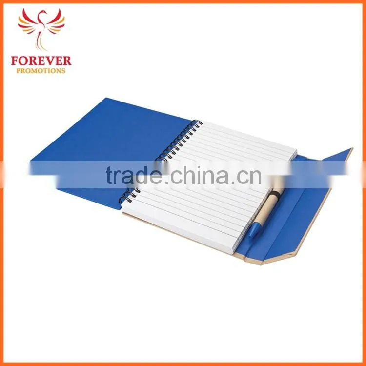 Eco Recycled Sticky Notebook With Magnet Closure Custom Logo 80 Sheets White Paper Spiral Binding
