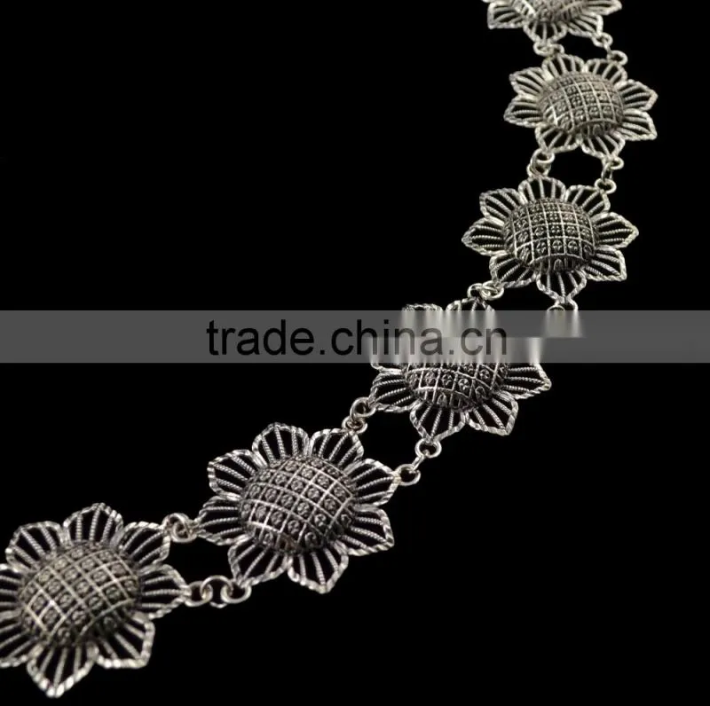 Hot Fashion Charm Popular Bohemia Silver Plated Square Shape Belly Necklace