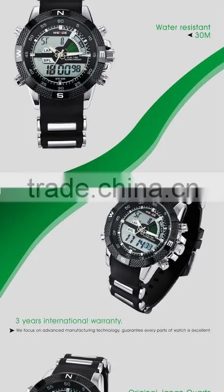 European style LCD men sport watch with Free Beautiful gift box 2015 weide watch WH1104