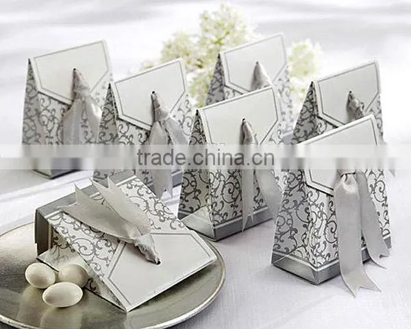 Silver Ribbon Favor Boxes