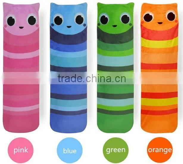 Long PVC hot water bottle with cute cover green 2000ml anti-scald