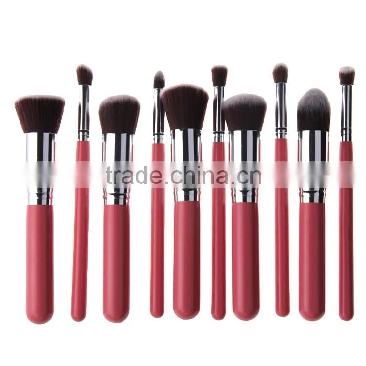 10Pcs Pro Makeup Blush Eyeshadow Blending Set Concealer Cosmetic Make Up Brushes Tool Eyeliner Lip Brushes