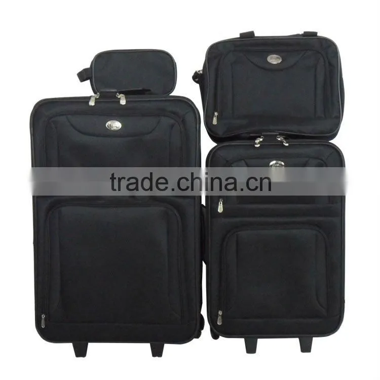 2014 china factory more fashion 600D 4pcs good trolley EVA luggage case