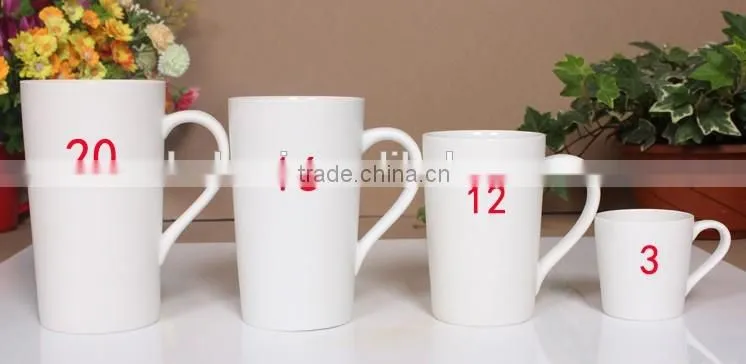 12oz porcelain white mug and decal-painted ceramic drinkware