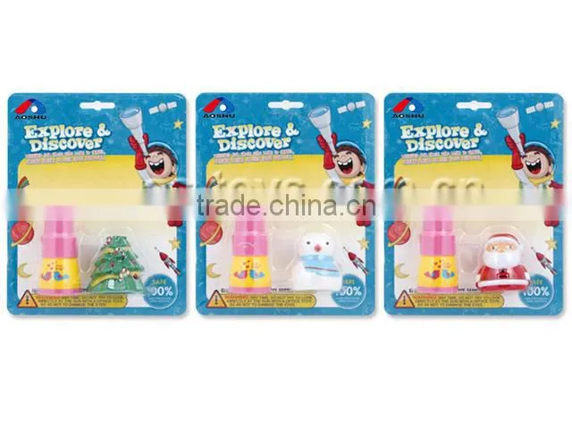 Christmas tree/snowmans/Santa Claus kaleidoscope with toy monocular telescope
