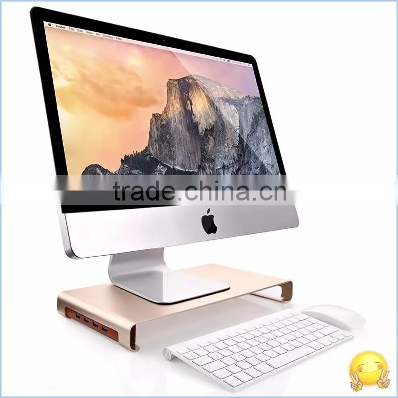 Aluminum laptop stand holder for Apple Macbook notebook computer stand Aluminum Monitor Stand with USB3.0 HUB