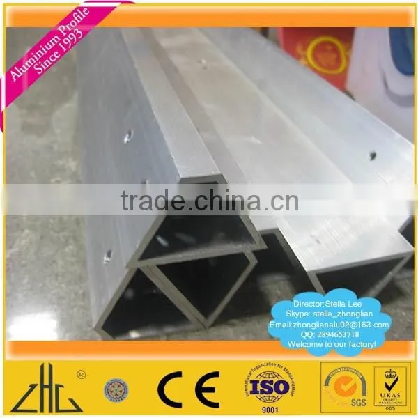 Wow!!cnc anodized industrial aluminium profile tube trapezoid for robot with punching holes, 6061 t8 aluminium extrusion for LED