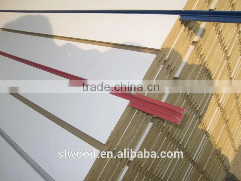 white melamined poplar core slotted mdf slot/grove on 2440mm side