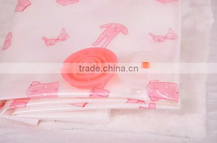 2014 New Small Space Saver Printed Vacuum Storage Bags 50cm*70cm for Clothes Blankets