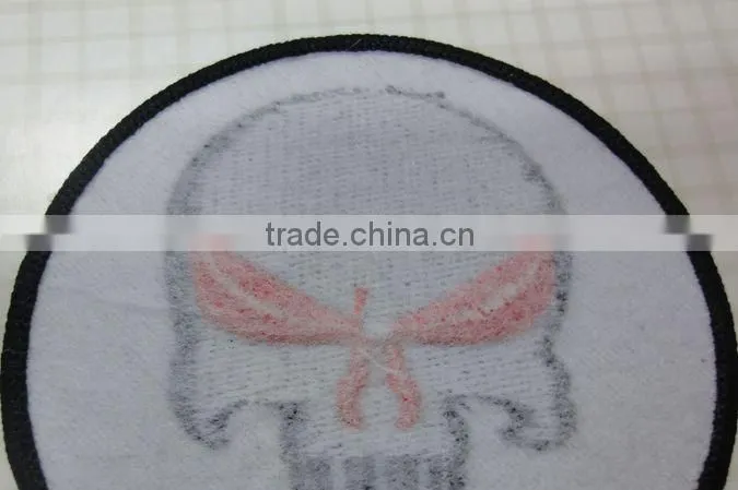 skull embroidery patches with saw-on backing