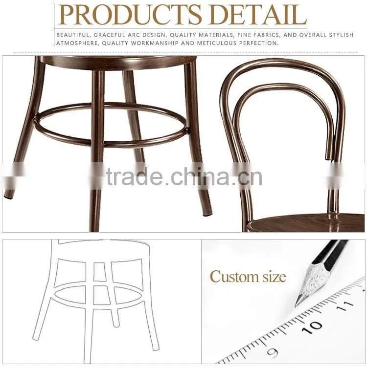 Classic furniture garden chair stackable bar aluminum bistro chair