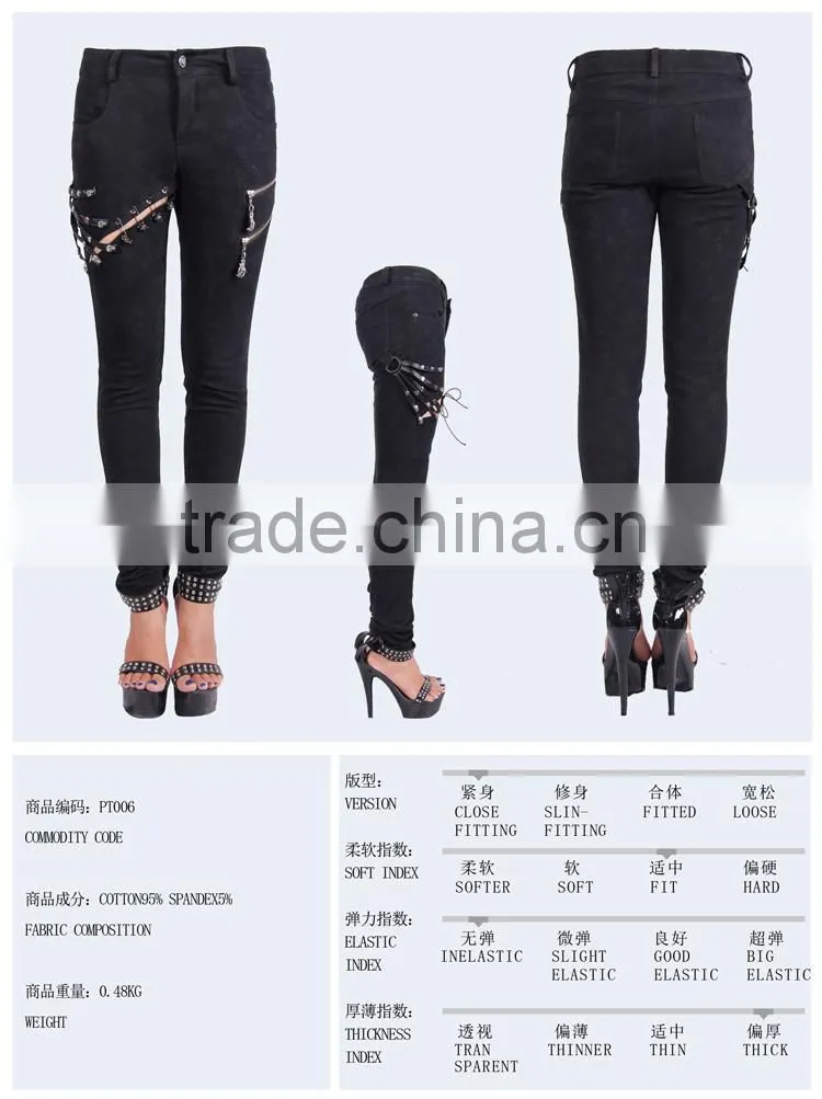 DEVIL FASHION 2015 latest women punk pants/trousers PT006