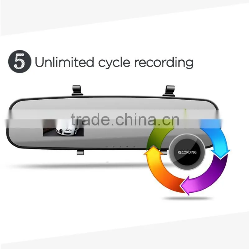 Promotion!!adavanced Night Vision1080p 2.7 inch TFT G-sensor motion detect CE ROHS FCC rearview mirror wifi camera car