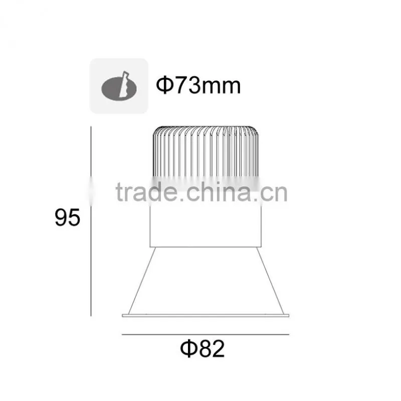 Pure Aluminum Body Matt White Surface COB Led Downlight TEC002ND6WC