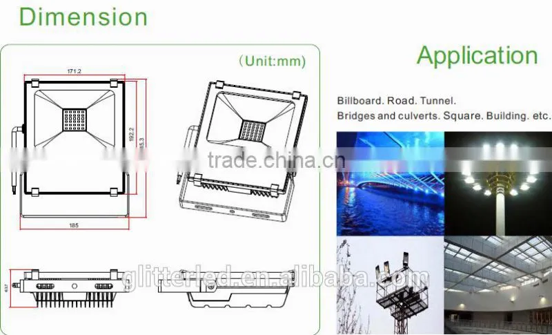 High bright Outdoor IIP66 led garden light 30w with CRI>80 PF>0.95 5 Years Warranty
