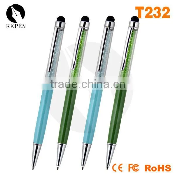 KKPEN Stationery ballpen 2 in 1 crystal stylus pen touch pen