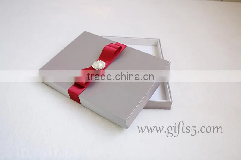Handmade Luxury silk wedding invitation boxes wholesale