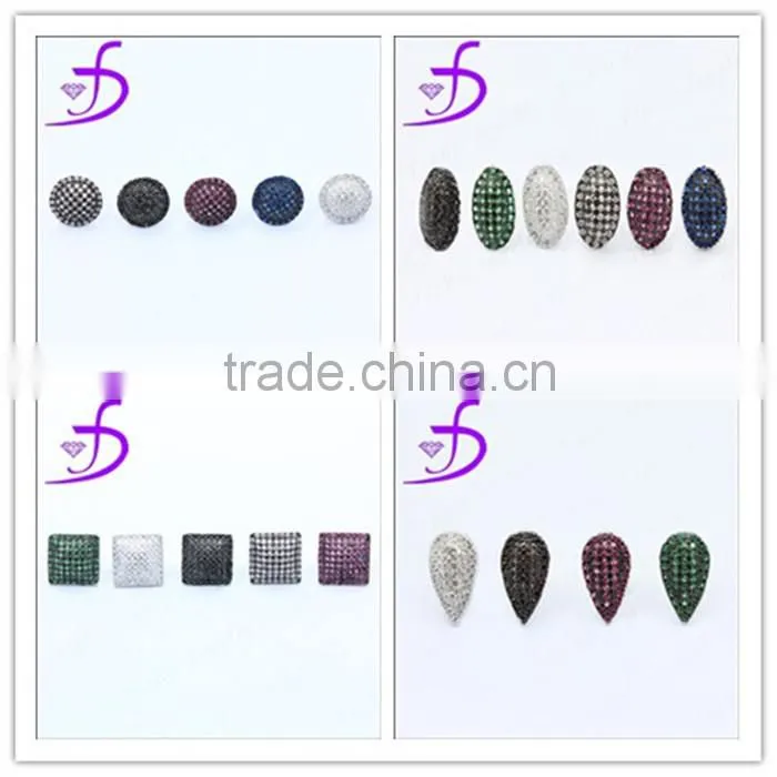 Wholesale rhodium plated 925 silver solid silver heart earrings