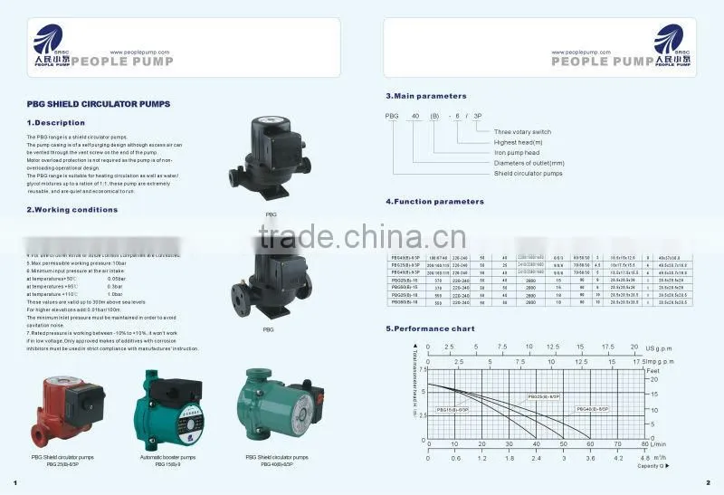 high flow rate PBG circulating water pump