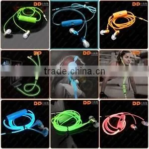 China factory wholesale Oem brand logo LED EL earphone fancy lighting with music playing novelty earphone for HTC mobile