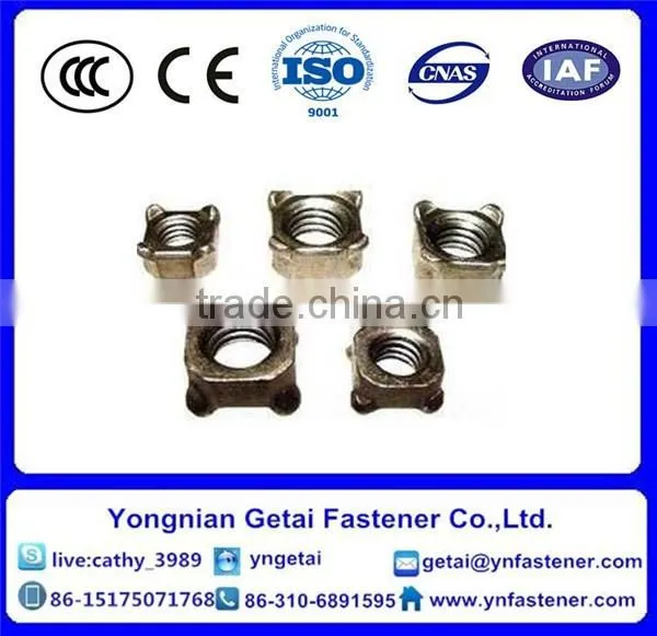 square nuts DIN928 carbon steel M4 M6 M8 M10 hot dip galvanized electro galvanized