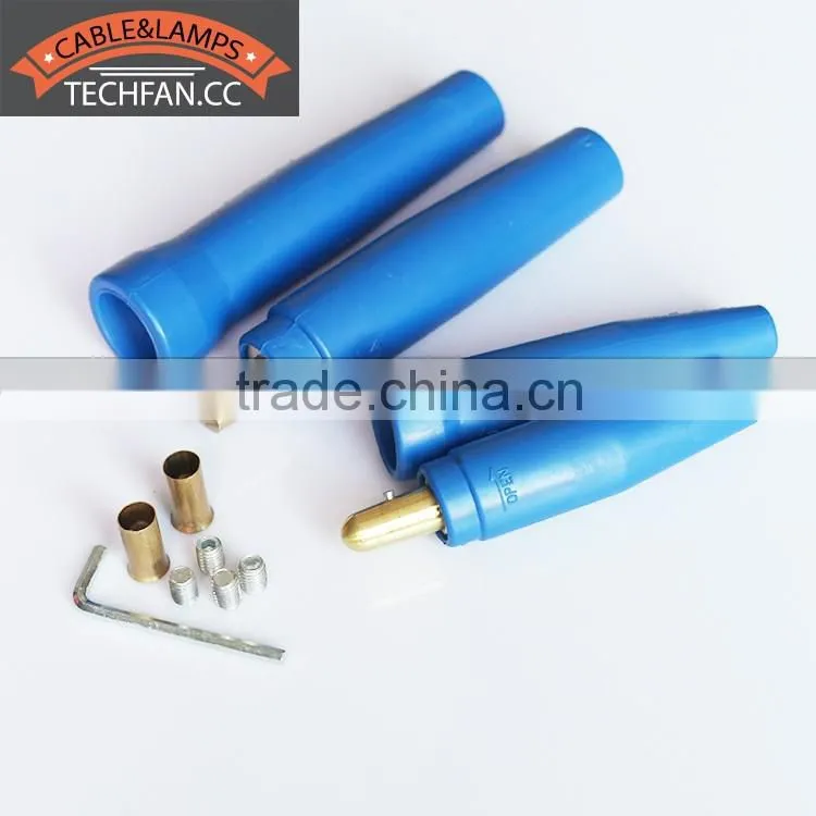 blue rubber brass 300AMP 500AMP welding cable flexible pvc socket