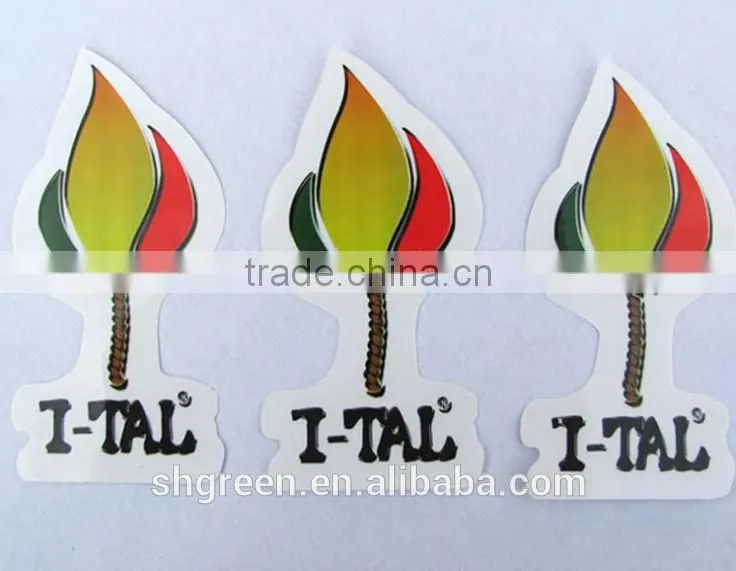 Die-cut gum kraft paper sticker with printing fire design