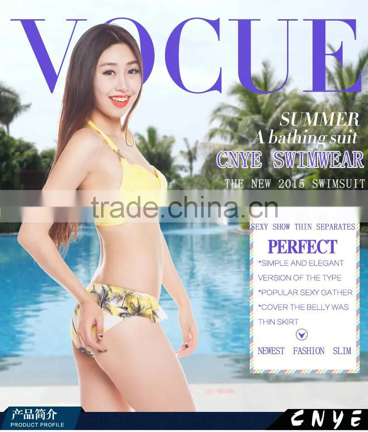 CNYE hot sale yellow bikini womens swimwear beach swimsuit
