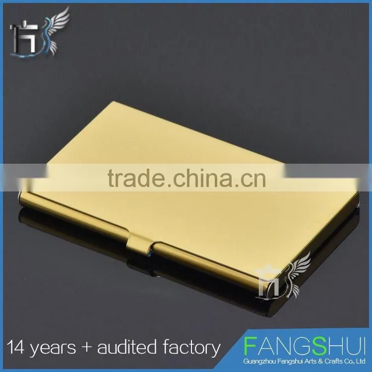 Pocket Stainless Steel & Metal Business Card Holder Case ID Credit Wallet gold