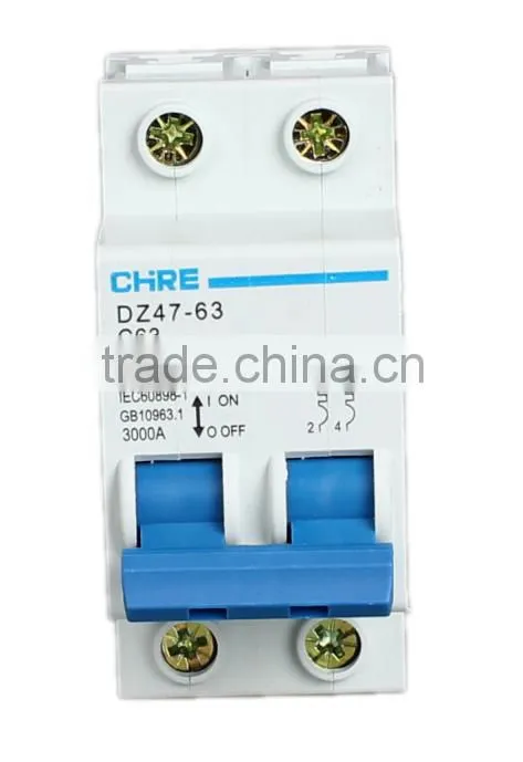 2P mini circuit breaker with high quality and best price DZ47-63
