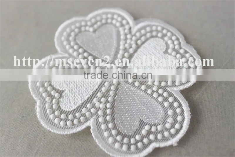 2016 newest design black and white embroidery neck lace neck patch flower pot stands designs