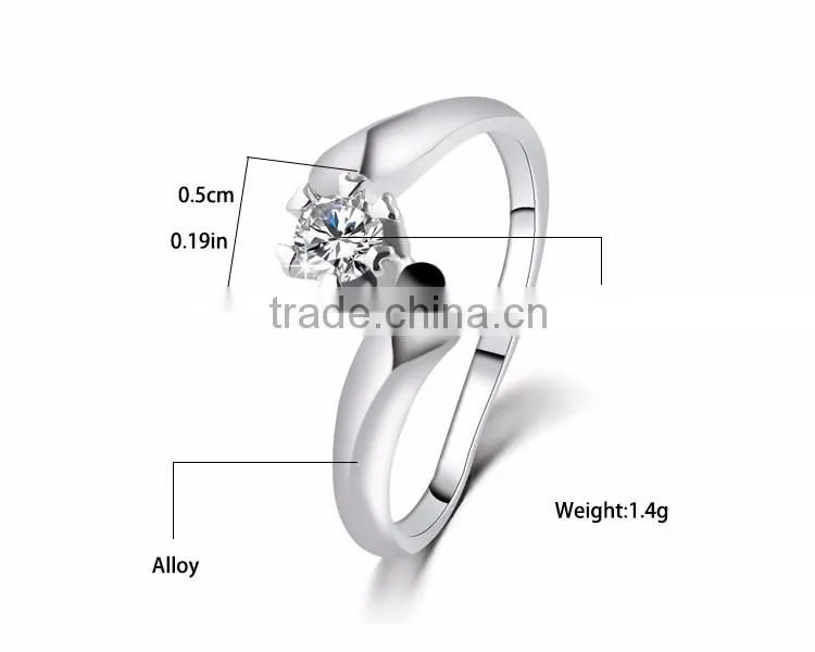 1 gram gold rings jewelry zircon wedding silver ring