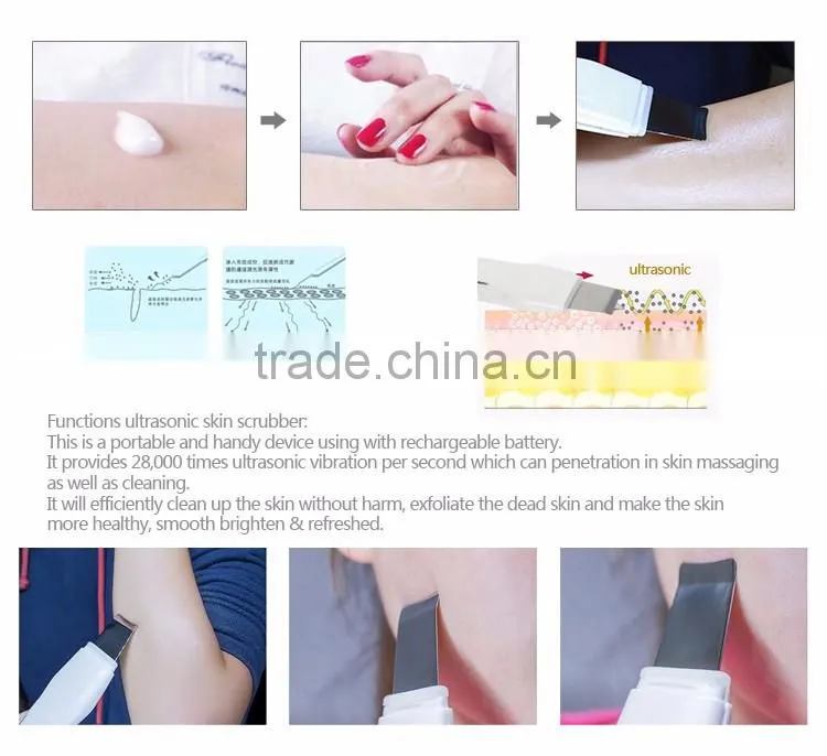 Small portable Multi-function ultrasonic facial equipment iontophoresis ion beauty device