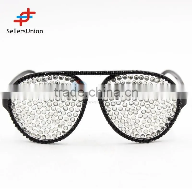 2017 hottest sale No.1 Yiwu export commission agent Hot sale silver diamante eye glasses