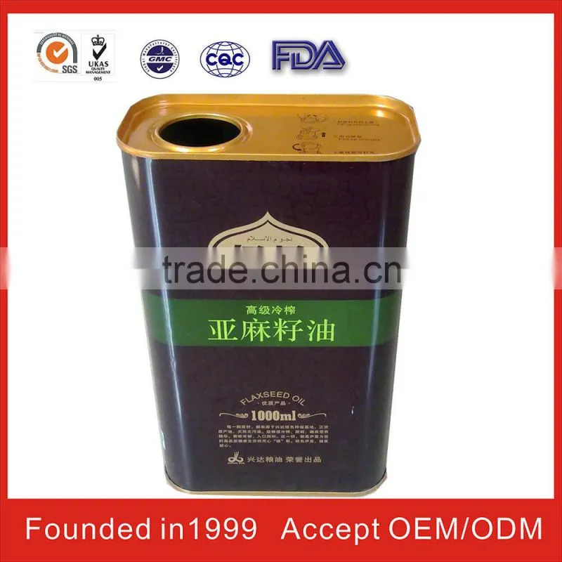 china square olive oil tin cans size for FDA