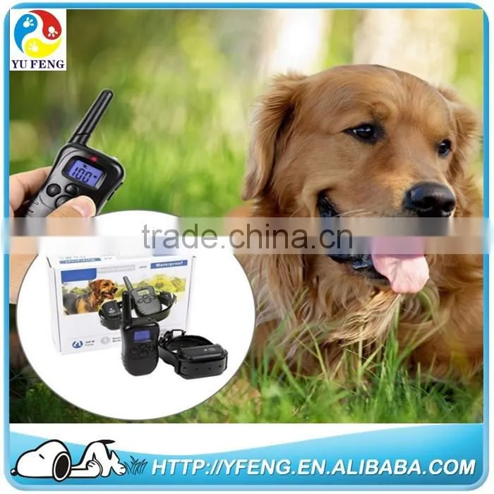 Waterproof remote control dog anti bark training shock collar,for 2 dogs with beep,vibration and shock collar