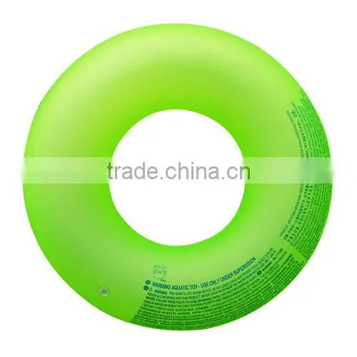 Adult Inflatable swim ring with light and handle --green 81cm 36#
