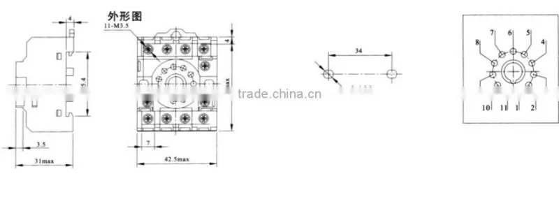 HEIGHT Hot Sale PF113A-E Relay Socket / 12pin Relay Socket/General relay socket with High Quality Factory Price