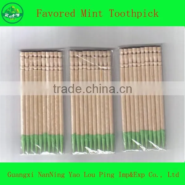 Mint toothpick in paper box wooden mint flavor toothpick