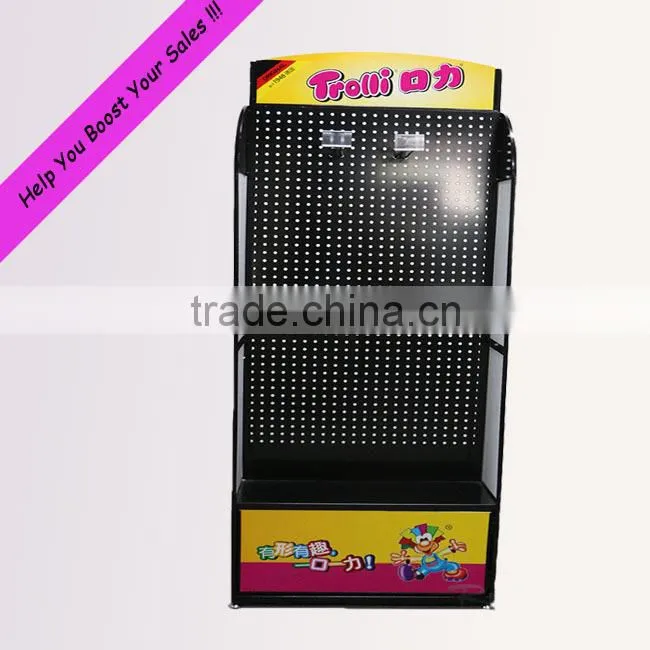 Floor Standing Removable 4 Sides Metal Rotating Peg Display Stand