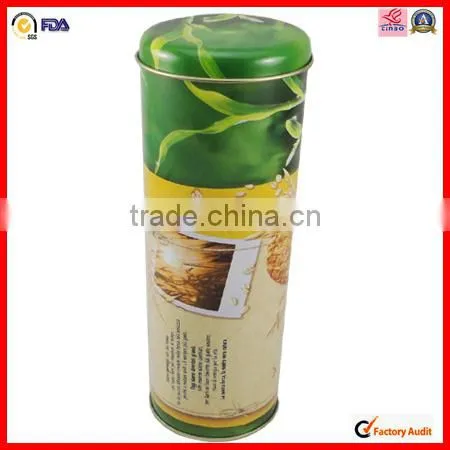 high grade round custom red wine tin box