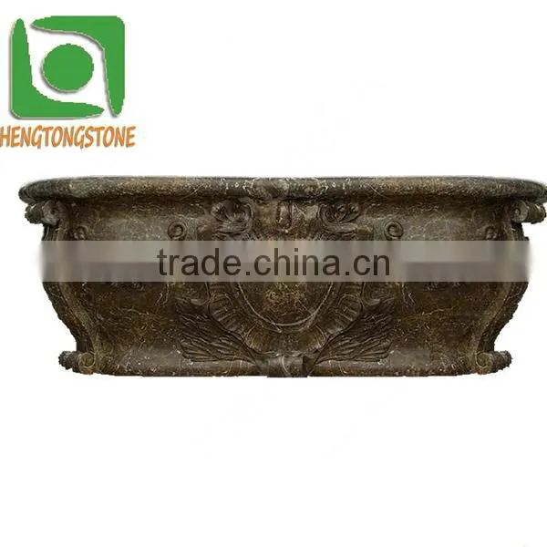 Natural Stone Bathtub With Flower Carving