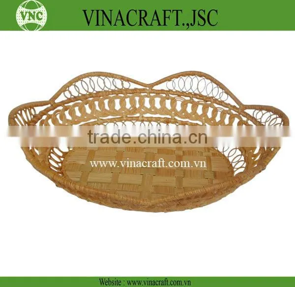 Fruit willow baskets with handle in pink corlor for gift