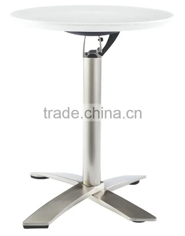 High quality fashion modern outdoor folded ABS top brushed aluminum cocktail table bar table LQ- BT307B