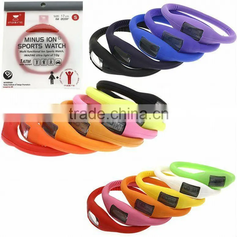 1ATM or 3ATM ion Silicone bracelet watch